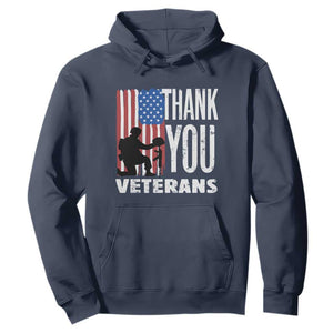 Thank You Veterans Hoodie American Flag Veterans Day TS11 Navy Print Your Wear