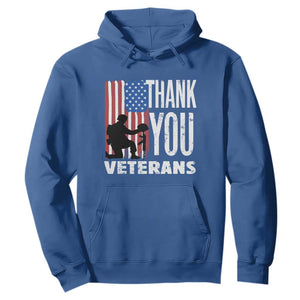 Thank You Veterans Hoodie American Flag Veterans Day TS11 Royal Blue Print Your Wear