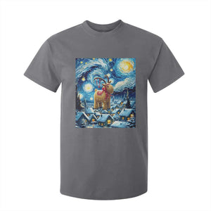 Yule Goat T Shirt For Kid Yule Starry Night Winter Solstice Christmas Vincent Van Gogh TS11 Charcoal Print Your Wear