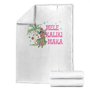 Christmas In Hawaii Throw Blanket Mele Kalikimaka Hula Girls Palm Tree TS11 White Print Your Wear