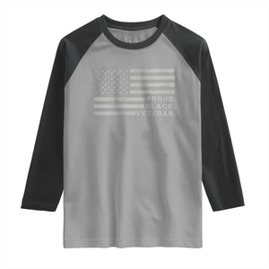 Proud Black Veteran Raglan Shirt Veterans Day Proud Vintage American Flag Military TS11 Sport Gray Black Print Your Wear