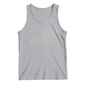 Proud Black Veteran Tank Top Veterans Day Proud Vintage American Flag Military TS11 Athletic Heather Print Your Wear