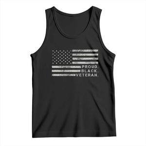 Proud Black Veteran Tank Top Veterans Day Proud Vintage American Flag Military TS11 Black Print Your Wear
