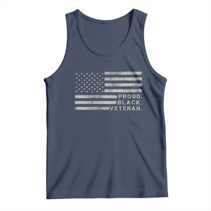 Proud Black Veteran Tank Top Veterans Day Proud Vintage American Flag Military TS11 Navy Print Your Wear