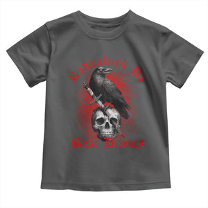 Radicalized By Basic Decency Toddler T Shirt Vintage Gothic Victorian Crow Skull TS11 Dark Heather Print Your Wear