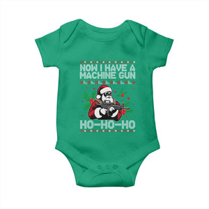 Funny Christmas 80's Die Movie Baby Onesie Now I Have A Machine Gun Ho Ho Ho Gun Lover TS11 Irish Green Print Your Wear