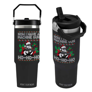 Funny Christmas 80's Die Movie Flip Straw Tumbler Now I Have A Machine Gun Ho Ho Ho Gun Lover TS11 One Size: 30 oz Black Print Your Wear