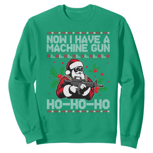 Funny Christmas 80's Die Movie Sweatshirt Now I Have A Machine Gun Ho Ho Ho Gun Lover TS11 Irish Green Print Your Wear