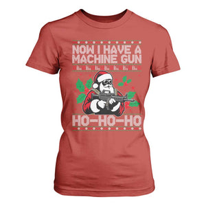 Funny Christmas 80's Die Movie T Shirt For Women Now I Have A Machine Gun Ho Ho Ho Gun Lover TS11 Red Print Your Wear