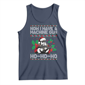Funny Christmas 80's Die Movie Tank Top Now I Have A Machine Gun Ho Ho Ho Gun Lover TS11 Navy Print Your Wear