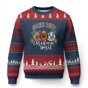 Funny Balls Deep In Xmas Spirit Ugly Christmas Sweater Xmas Humorous Festive TS11 Navy Red Print Your Wear