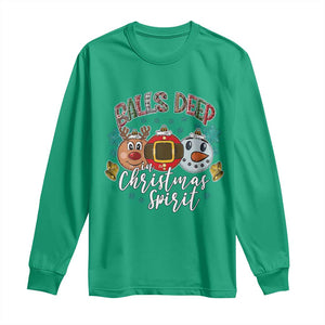 Funny Balls Deep In Christmas Spirit Long Sleeve Shirt Xmas Humorous Festive TS11 Irish Green Print Your Wear