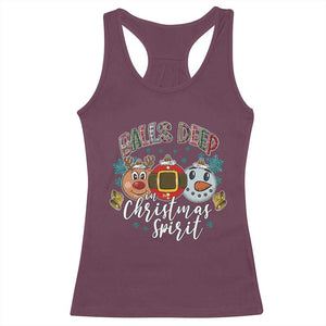 Funny Balls Deep In Christmas Spirit Racerback Tank Top Xmas Humorous Festive TS11 Maroon Print Your Wear