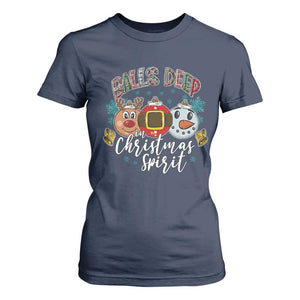 Funny Balls Deep In Christmas Spirit T Shirt For Women Xmas Humorous Festive TS11 Navy Print Your Wear
