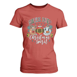Funny Balls Deep In Christmas Spirit T Shirt For Women Xmas Humorous Festive TS11 Red Print Your Wear