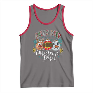 Funny Balls Deep In Christmas Spirit Tank Top Xmas Humorous Festive TS11 Deep Heather Red Print Your Wear