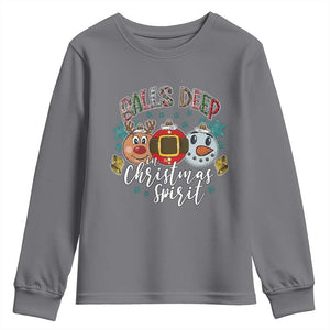 Funny Balls Deep In Christmas Spirit Youth Sweatshirt Xmas Humorous Festive TS11 Charcoal Print Your Wear