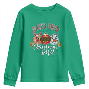 Funny Balls Deep In Christmas Spirit Youth Sweatshirt Xmas Humorous Festive TS11 Irish Green Print Your Wear