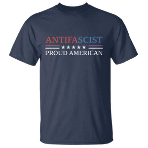 Antifascist Proud American T Shirt - Fight Fascism Protest Liberal Democrat Solidarity Tee TS11 Navy Print Your Wear