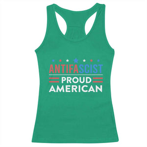 Antifascist Proud American Racerback Tank Top Fight Fascism Protest Human Rights TS11 Irish Green Print Your Wear