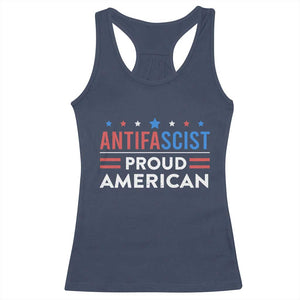 Antifascist Proud American Racerback Tank Top Fight Fascism Protest Human Rights TS11 Navy Print Your Wear
