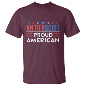 Antifascist Proud American T Shirt Fight Fascism Protest Human Rights TS11 Maroon Print Your Wear