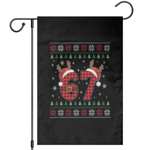 Funny 67 Six Seven Meme Brainrot Cringe Christmas Plaid Graphic Garden Flag TS11 Black Print Your Wear