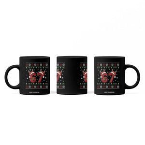Funny 67 Six Seven Meme Brainrot Cringe Christmas Plaid Graphic Coffee Mug TS11 Print Your Wear