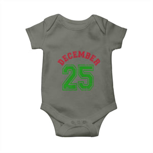 December 25 Christmas Sport Jersey Number Xmas Baby Onesie TS11 Military Green Print Your Wear