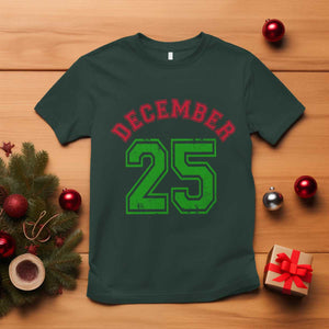December 25 Christmas Sport Jersey Number Xmas T Shirt TS11 Dark Forest Green Print Your Wear