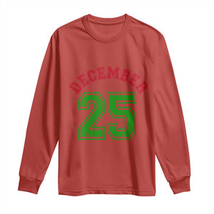 December 25 Christmas Sport Jersey Number Xmas Long Sleeve Shirt TS11 Red Print Your Wear
