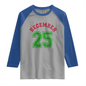 December 25 Christmas Sport Jersey Number Xmas Raglan Shirt TS11 Sport Gray Royal Print Your Wear