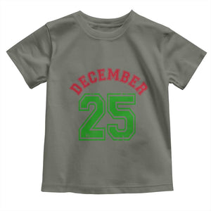 December 25 Christmas Sport Jersey Number Xmas Toddler T Shirt TS11 Military Green Print Your Wear