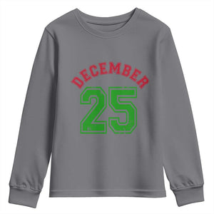 December 25 Christmas Sport Jersey Number Xmas Youth Sweatshirt TS11 Charcoal Print Your Wear