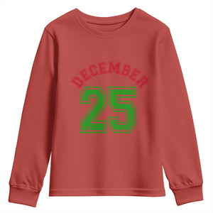 December 25 Christmas Sport Jersey Number Xmas Youth Sweatshirt TS11 Red Print Your Wear
