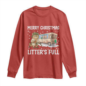 Funny Merry Christmas Litter's Full Cat Parody Long Sleeve Shirt Xmas Movie TS11 Red Print Your Wear