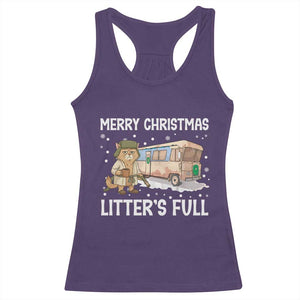 Funny Merry Christmas Litter's Full Cat Parody Racerback Tank Top Xmas Movie TS11 Purple Print Your Wear