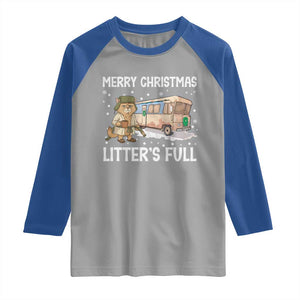 Funny Merry Christmas Litter's Full Cat Parody Raglan Shirt Xmas Movie TS11 Sport Gray Royal Print Your Wear
