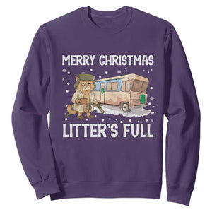 Funny Merry Christmas Litter's Full Cat Parody Sweatshirt Xmas Movie TS11 Purple Print Your Wear