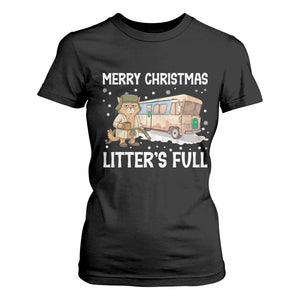 Funny Merry Christmas Litter's Full Cat Parody T Shirt For Women Xmas Movie TS11 Black Print Your Wear