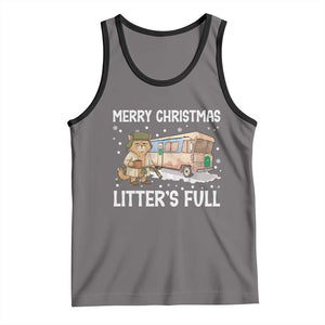Funny Merry Christmas Litter's Full Cat Parody Tank Top Xmas Movie TS11 Deep Heather Black Print Your Wear