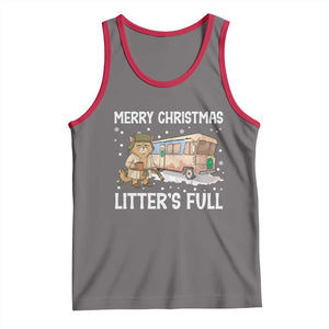 Funny Merry Christmas Litter's Full Cat Parody Tank Top Xmas Movie TS11 Deep Heather Red Print Your Wear