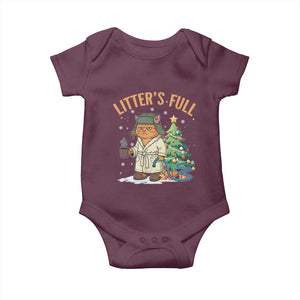 Funny Christmas Vacation Movie Litter's Full Cat Baby Onesie Xmas Tree TS11 Maroon Print Your Wear