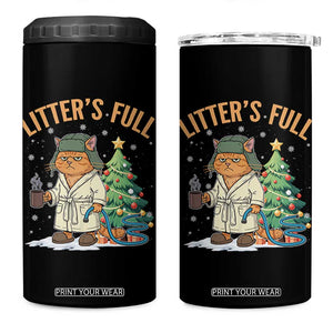 Funny Christmas Vacation Movie Litter's Full Cat 4 in 1 Can Cooler Tumbler Xmas Tree TS11 One Size: 16 oz Black Print Your Wear