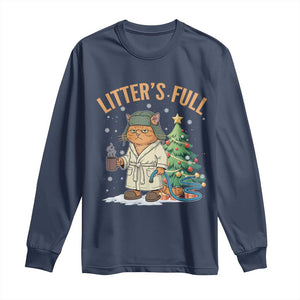 Funny Christmas Vacation Movie Litter's Full Cat Long Sleeve Shirt Xmas Tree TS11 Navy Print Your Wear