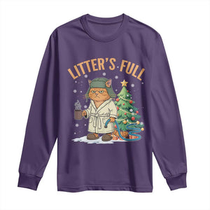 Funny Christmas Vacation Movie Litter's Full Cat Long Sleeve Shirt Xmas Tree TS11 Purple Print Your Wear