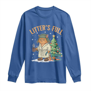 Funny Christmas Vacation Movie Litter's Full Cat Long Sleeve Shirt Xmas Tree TS11 Royal Blue Print Your Wear
