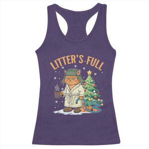Funny Christmas Vacation Movie Litter's Full Cat Racerback Tank Top Xmas Tree TS11 Purple Print Your Wear