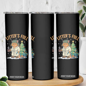 Funny Christmas Vacation Movie Litter's Full Cat Skinny Tumbler Xmas Tree TS11 Print Your Wear