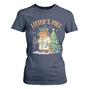 Funny Christmas Vacation Movie Litter's Full Cat T Shirt For Women Xmas Tree TS11 Navy Print Your Wear